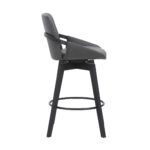 27-Inch Gray and Black Faux Leather Swivel Bar Stool 13 27-Inch Gray and Black Faux Leather Swivel Bar Stool