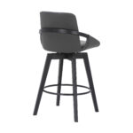 27-Inch Gray and Black Faux Leather Swivel Bar Stool 14 27-Inch Gray and Black Faux Leather Swivel Bar Stool