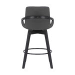 27-Inch Gray and Black Faux Leather Swivel Bar Stool 15 27-Inch Gray and Black Faux Leather Swivel Bar Stool
