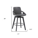 27-Inch Gray and Black Faux Leather Swivel Bar Stool 18 27-Inch Gray and Black Faux Leather Swivel Bar Stool