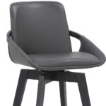27-Inch Gray and Black Faux Leather Swivel Bar Stool 17 27-Inch Gray and Black Faux Leather Swivel Bar Stool