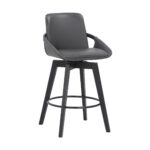 27-Inch Gray and Black Faux Leather Swivel Bar Stool 11 27-Inch Gray and Black Faux Leather Swivel Bar Stool