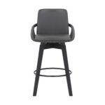 27-Inch Gray and Black Faux Leather Swivel Bar Stool 12 27-Inch Gray and Black Faux Leather Swivel Bar Stool