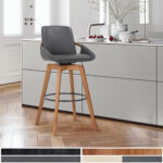 30 Inch Gray Faux Leather and Walnut Wood Swivel Bar Stool 18 30 Inch Gray Faux Leather and Walnut Wood Swivel Bar Stool