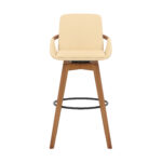 30 Inch Cream Faux Leather Swivel Bar Stool With Footrest 12 30 Inch Cream Faux Leather Swivel Bar Stool With Footrest