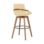 30 Inch Cream Faux Leather Swivel Bar Stool With Footrest 14 30 Inch Cream Faux Leather Swivel Bar Stool With Footrest