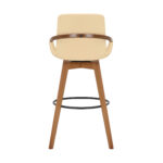 30 Inch Cream Faux Leather Swivel Bar Stool With Footrest 15 30 Inch Cream Faux Leather Swivel Bar Stool With Footrest