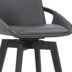 30 Inch Gray Faux Leather Swivel Bar Stool With Wood Frame 16 30 Inch Gray Faux Leather Swivel Bar Stool With Wood Frame