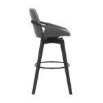 30 Inch Gray Faux Leather Swivel Bar Stool With Wood Frame 13 30 Inch Gray Faux Leather Swivel Bar Stool With Wood Frame