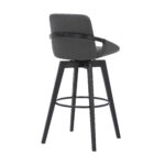 30 Inch Gray Faux Leather Swivel Bar Stool With Wood Frame 14 30 Inch Gray Faux Leather Swivel Bar Stool With Wood Frame