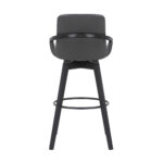 30 Inch Gray Faux Leather Swivel Bar Stool With Wood Frame 15 30 Inch Gray Faux Leather Swivel Bar Stool With Wood Frame