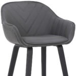 30" Gray Faux Leather Bar Stool with Wooden Frame