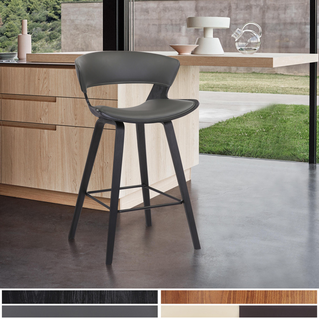 27 Inch Gray and Black Iron Low Back Bar Stool 9 27 Inch Gray and Black Iron Low Back Bar Stool - Image 9