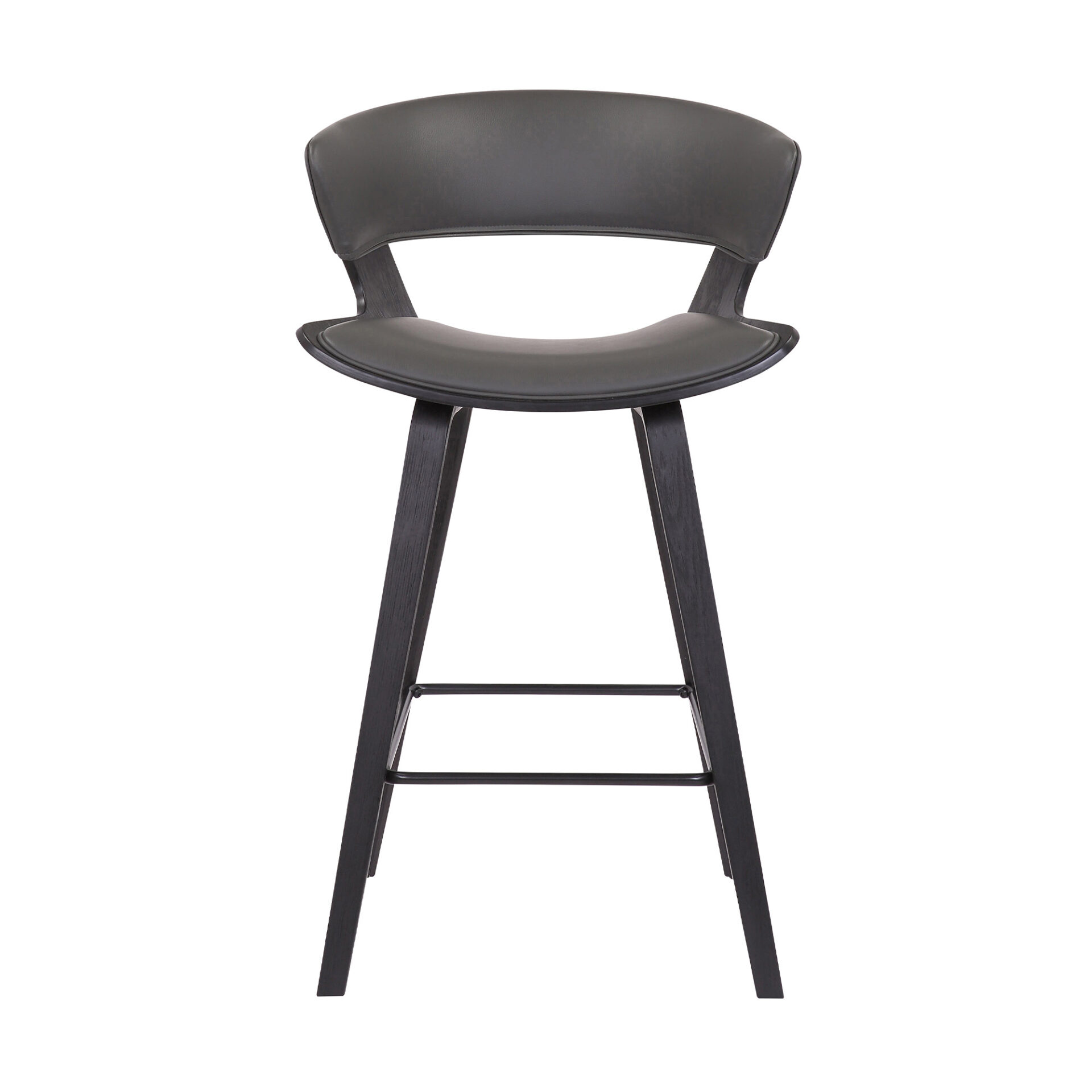 27 Inch Gray and Black Iron Low Back Bar Stool 3 27 Inch Gray and Black Iron Low Back Bar Stool - Image 3