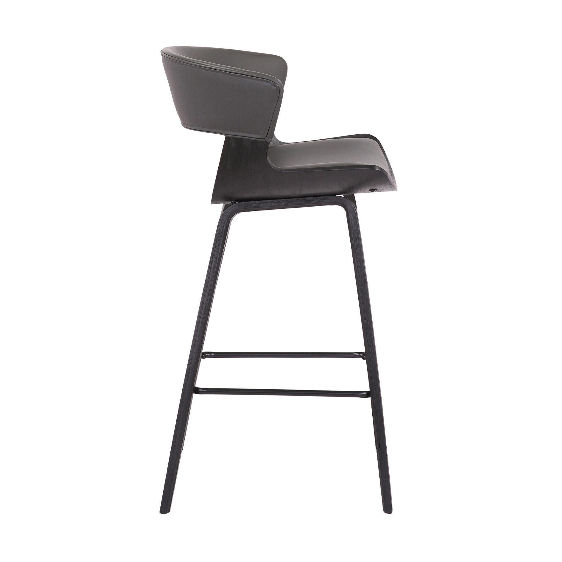 27 Inch Gray and Black Iron Low Back Bar Stool 4 27 Inch Gray and Black Iron Low Back Bar Stool - Image 4