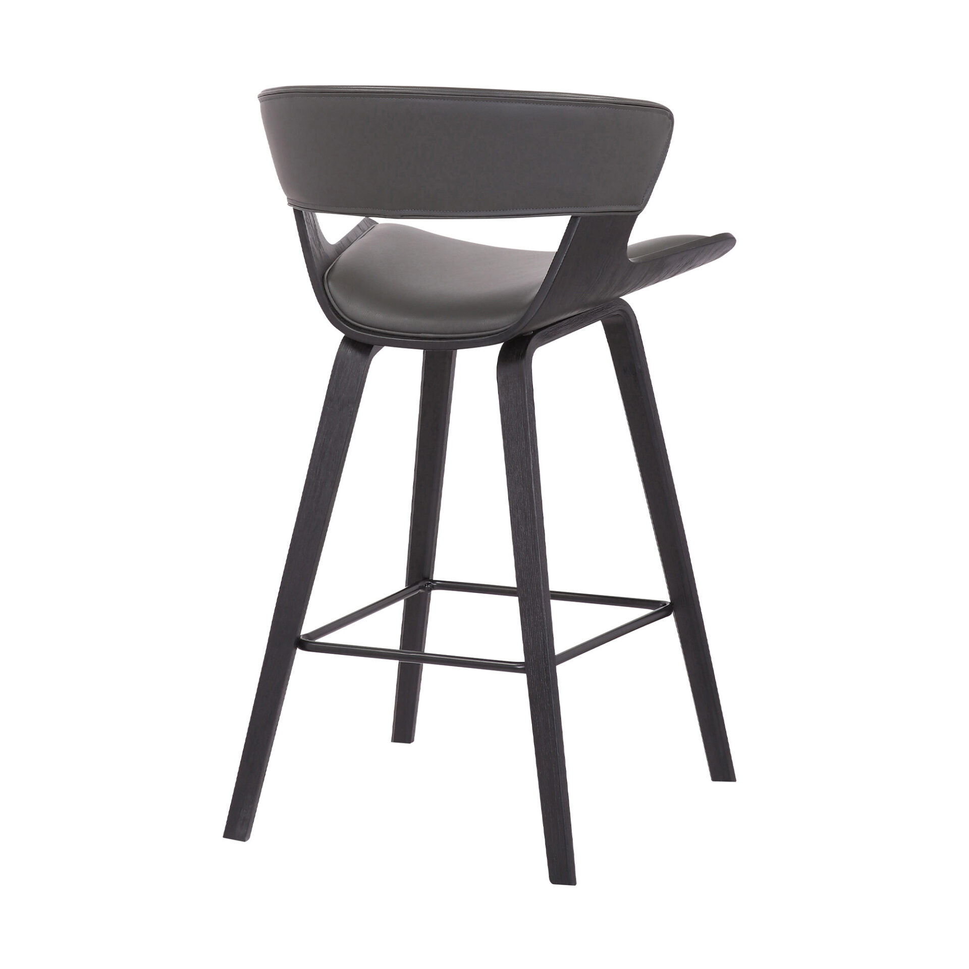 27 Inch Gray and Black Iron Low Back Bar Stool 5 27 Inch Gray and Black Iron Low Back Bar Stool - Image 5