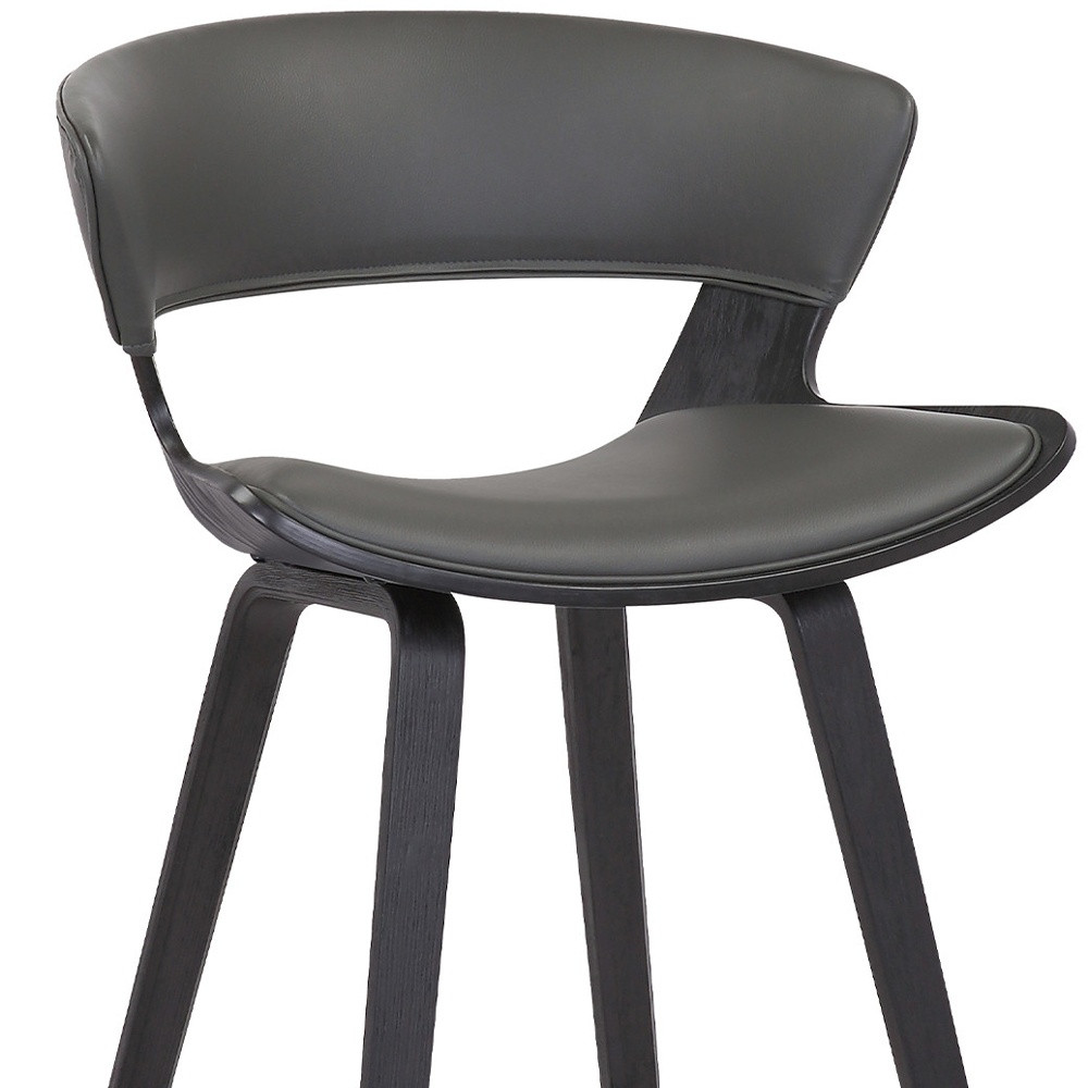 27 Inch Gray and Black Iron Low Back Bar Stool 8 27 Inch Gray and Black Iron Low Back Bar Stool - Image 8
