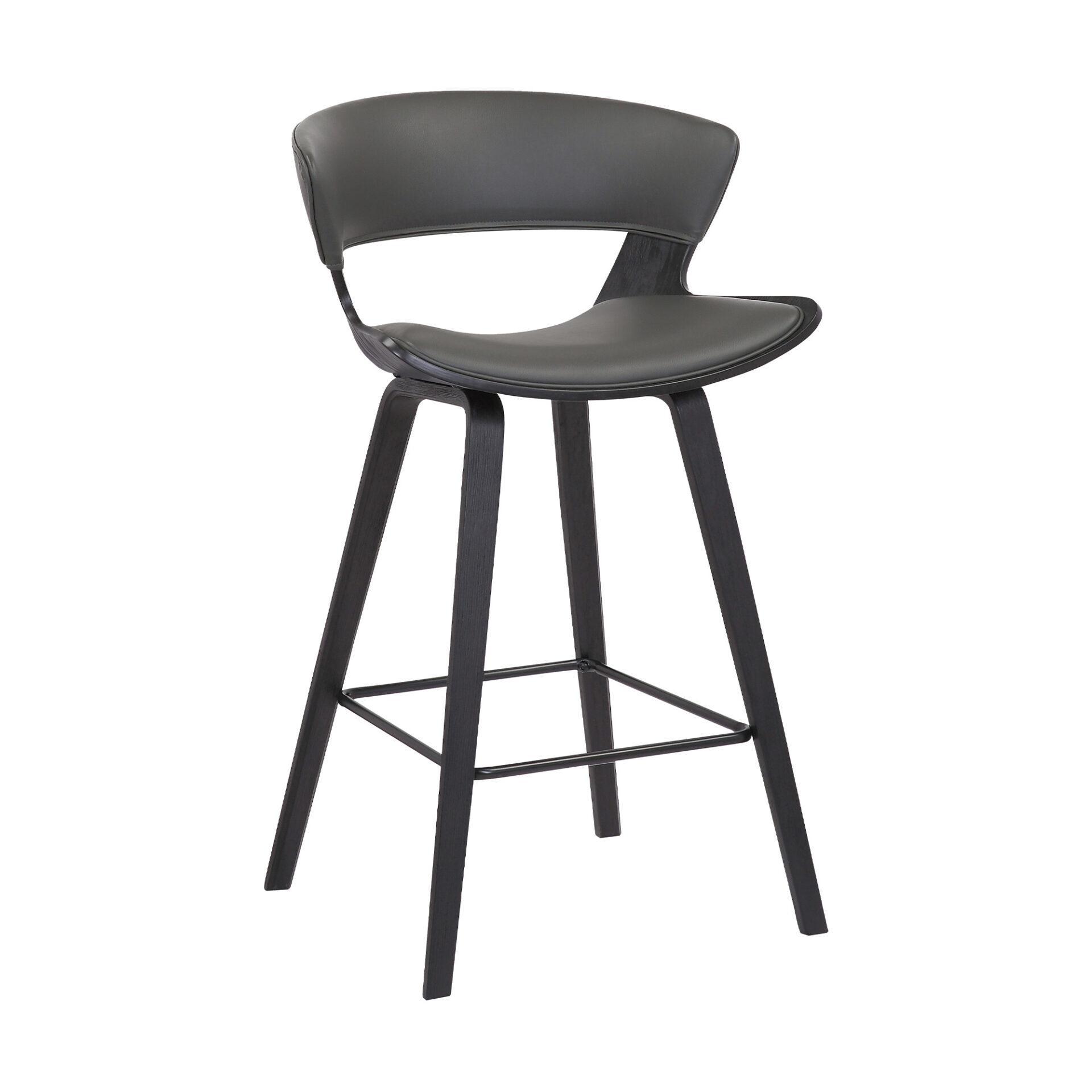 27 Inch Gray and Black Iron Low Back Bar Stool 1 27 Inch Gray and Black Iron Low Back Bar Stool