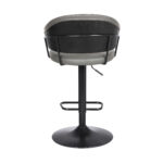 25-Inch Gray Faux Leather Adjustable Swivel Bar Stool