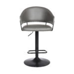 25-Inch Gray Faux Leather Adjustable Swivel Bar Stool