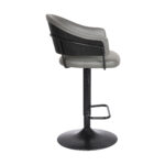 25-Inch Gray Faux Leather Adjustable Swivel Bar Stool