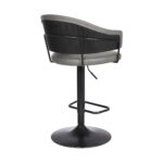 25-Inch Gray Faux Leather Adjustable Swivel Bar Stool