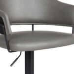 25-Inch Gray Faux Leather Adjustable Swivel Bar Stool