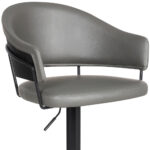 25-Inch Gray Faux Leather Adjustable Swivel Bar Stool