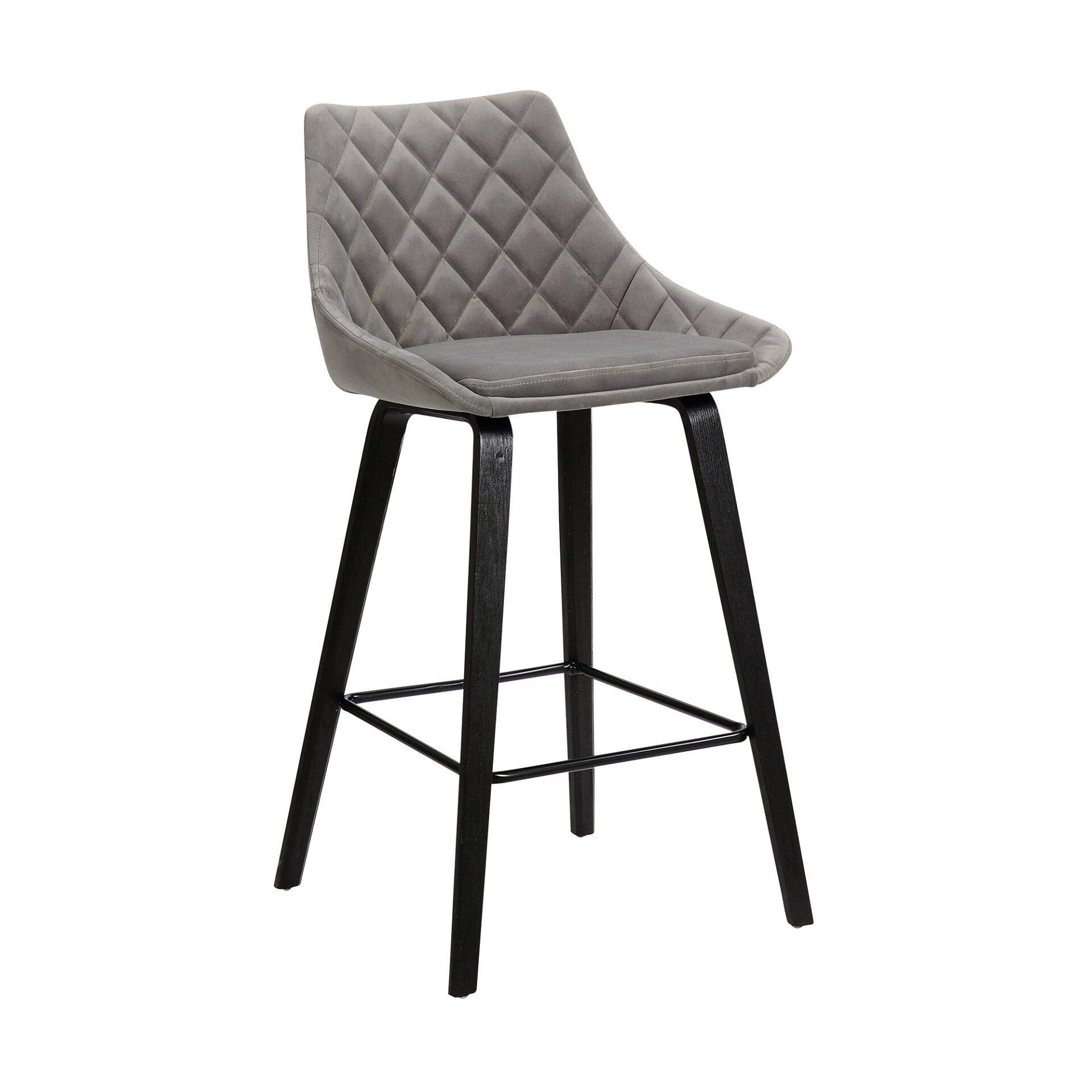26" Gray Tufted Velvet Upholstered Counter Height Bar Stool 1 26" Gray Tufted Velvet Upholstered Counter Height Bar Stool