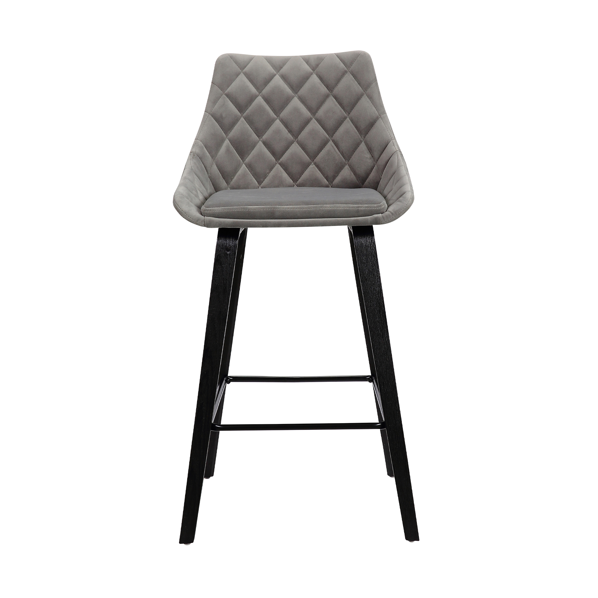 26" Gray Tufted Velvet Upholstered Counter Height Bar Stool 11 26" Gray Tufted Velvet Upholstered Counter Height Bar Stool