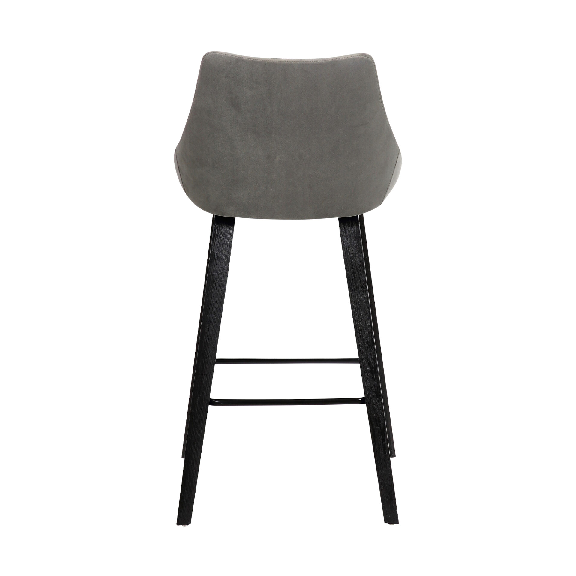 26" Gray Tufted Velvet Upholstered Counter Height Bar Stool 5 26" Gray Tufted Velvet Upholstered Counter Height Bar Stool - Image 5