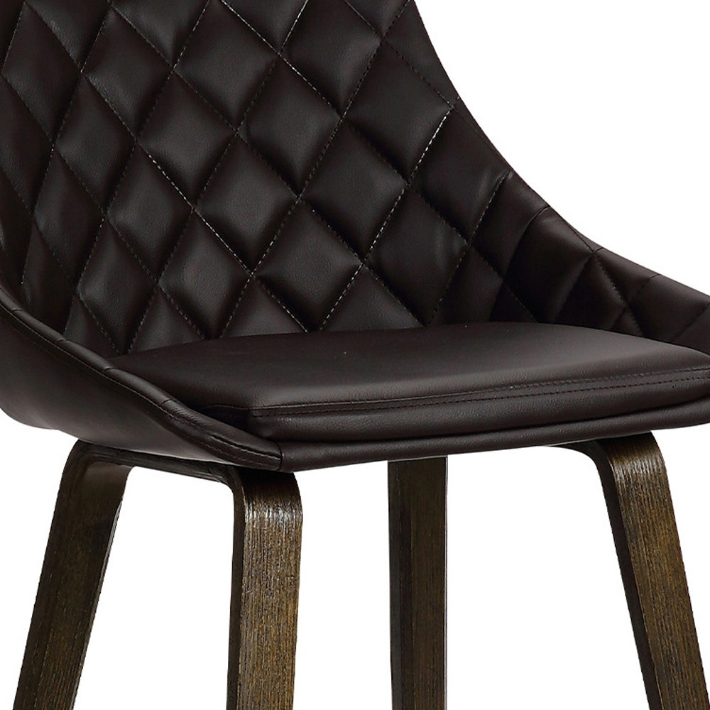 26 Inch Brown Tufted Velvet Upholstered Counter Height Bar Stool 7 26 Inch Brown Tufted Velvet Upholstered Counter Height Bar Stool - Image 7