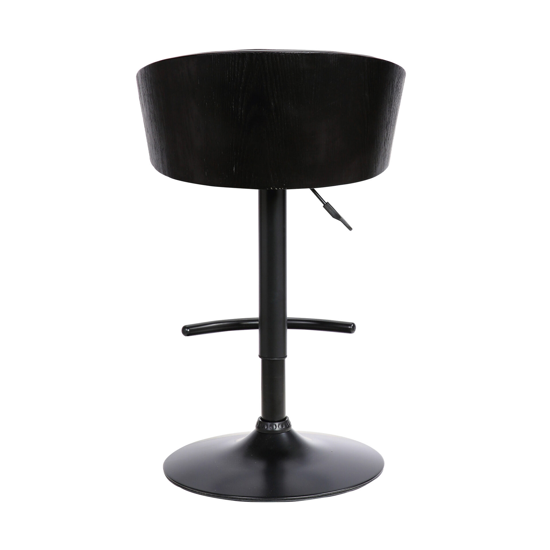 40 Inch Black Faux Leather Adjustable Swivel Bar Stool With Footrest 6 40 Inch Black Faux Leather Adjustable Swivel Bar Stool With Footrest - Image 6