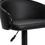 40 Inch Black Faux Leather Adjustable Swivel Bar Stool With Footrest 16 40 Inch Black Faux Leather Adjustable Swivel Bar Stool With Footrest