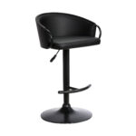 40 Inch Black Faux Leather Adjustable Swivel Bar Stool With Footrest 10 40 Inch Black Faux Leather Adjustable Swivel Bar Stool With Footrest