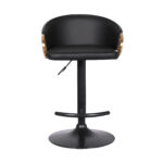 24 Inch Black Faux Leather Adjustable Swivel Bar Stool