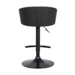 24 Inch Black Faux Leather Adjustable Swivel Bar Stool