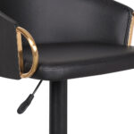 24 Inch Black Faux Leather Adjustable Swivel Bar Stool