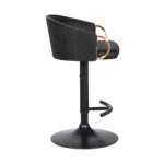 24 Inch Black Faux Leather Adjustable Swivel Bar Stool
