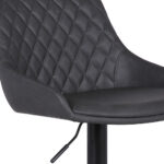 24" Gray Faux Leather Adjustable Swivel Bar Stool With Tufted Back 15 24" Gray Faux Leather Adjustable Swivel Bar Stool With Tufted Back
