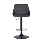 24" Gray Faux Leather Adjustable Swivel Bar Stool With Tufted Back 11 24" Gray Faux Leather Adjustable Swivel Bar Stool With Tufted Back
