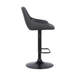 24" Gray Faux Leather Adjustable Swivel Bar Stool With Tufted Back 12 24" Gray Faux Leather Adjustable Swivel Bar Stool With Tufted Back