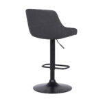 24" Gray Faux Leather Adjustable Swivel Bar Stool With Tufted Back 13 24" Gray Faux Leather Adjustable Swivel Bar Stool With Tufted Back