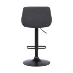 24" Gray Faux Leather Adjustable Swivel Bar Stool With Tufted Back 14 24" Gray Faux Leather Adjustable Swivel Bar Stool With Tufted Back