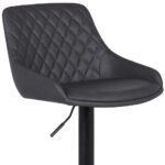 24" Gray Faux Leather Adjustable Swivel Bar Stool With Tufted Back 16 24" Gray Faux Leather Adjustable Swivel Bar Stool With Tufted Back