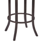 26" Brown Faux Leather and Iron Counter Height Bar Stool