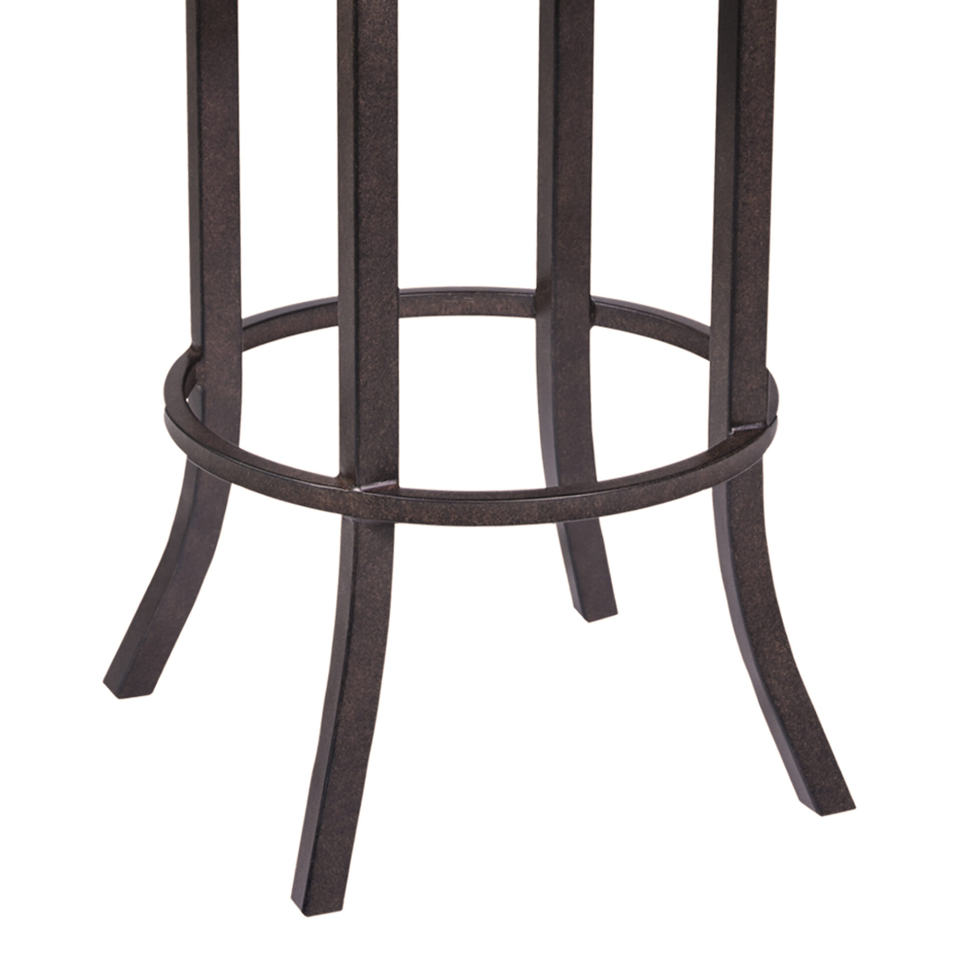 45 Inch Brown Faux Leather and Iron Bar Stool 5 45 Inch Brown Faux Leather and Iron Bar Stool - Image 5