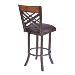 45 Inch Brown Faux Leather and Iron Bar Stool 12 45 Inch Brown Faux Leather and Iron Bar Stool