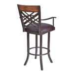 30 Inch Brown Faux Leather and Iron Bar Stool 11 30 Inch Brown Faux Leather and Iron Bar Stool