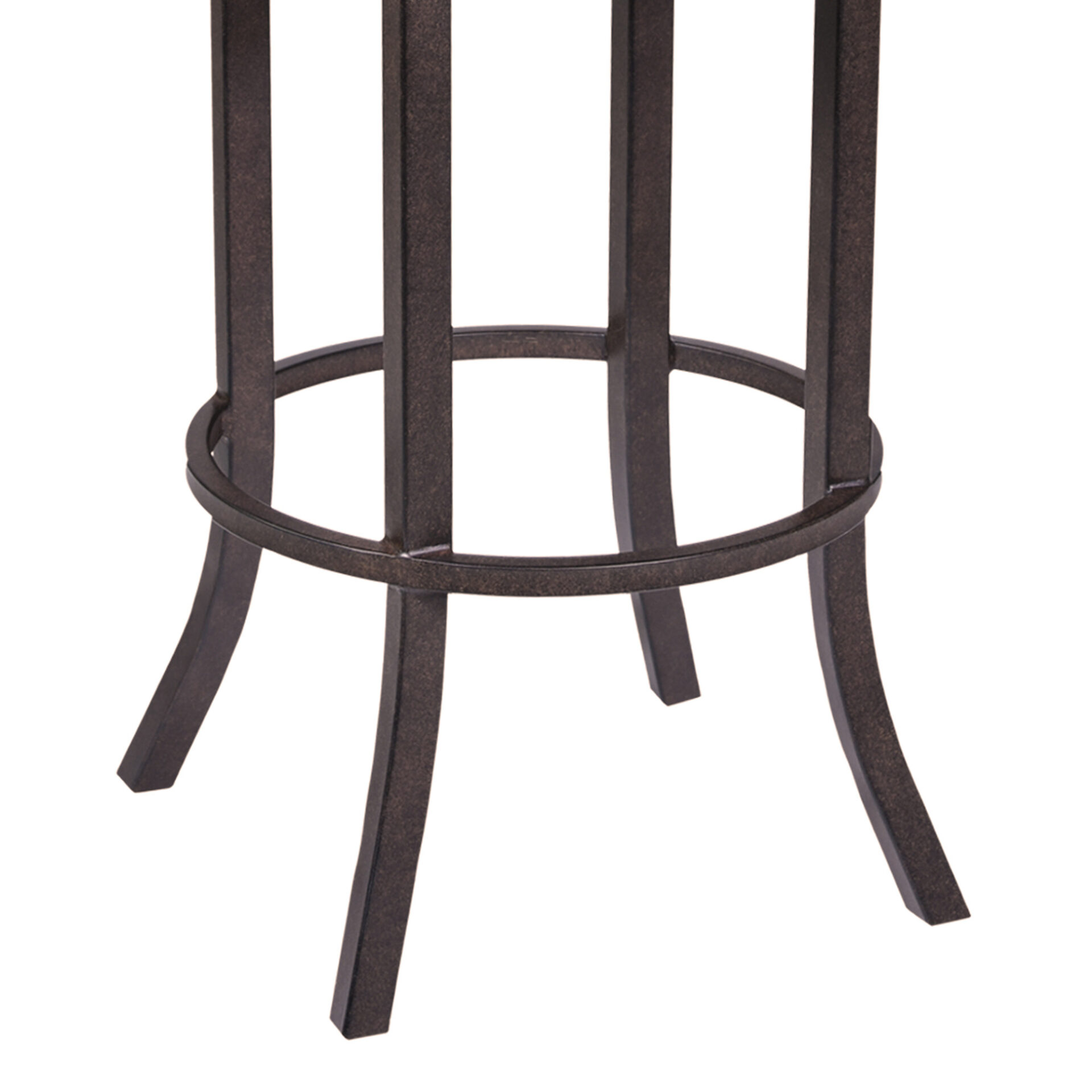 30 Inch Brown Faux Leather and Iron Bar Stool 4 30 Inch Brown Faux Leather and Iron Bar Stool - Image 4